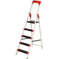 Escalera de aluminio con cinco peldaños extra anchos, Normativa EN131, 1 ud