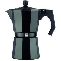 Cafetera Italiana de Aluminio Noir, apto para cocinas eléctricas, de gas y vitrocerámica, MAGEFESA, 9 Tazas