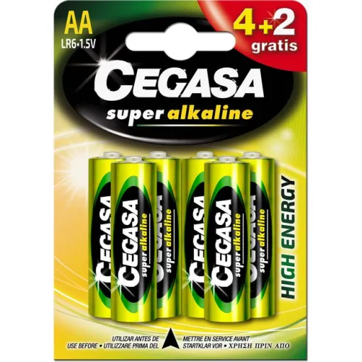 Pila super alcalina LR06 (AA) CEGASA, pack 4+2 uds Pila super alcalina LR06 (AA) CEGASA, pack 4+2 uds
