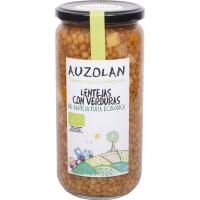 Lentejas con verduras ecológicas AUZOLAN, frasco 625 g