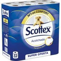 Papel higiénico acolchado SCOTTEX, paquete 32 rollos