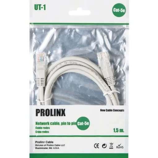 Cable de Red Ethernet CAT5e pin a pin macho UT-1 PROLINX, 1,5 m