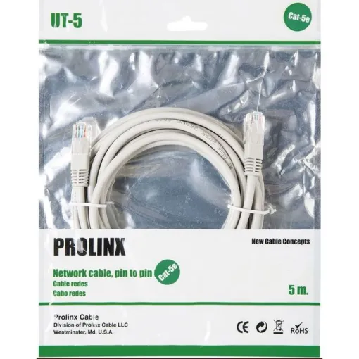 Cable de red Ethernet CAT5e pin a pin macho UT-5 PROLINX, 5 m