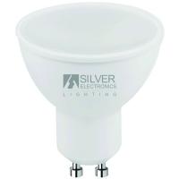 Bombilla Led eco GU10 8W 38° 3000K luz cálida (3000k) SILVER, 1ud