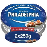 Queso natural PHILADELPHIA, pack 2x250 g