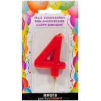 Vela aniversario roja n.4 ROURA