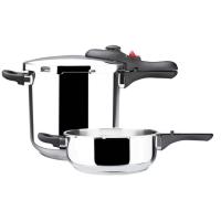 Olla a presión supe rápida DB, 2 ollas y una tapa, para todo tipo de fuegos MAGEFESA, set 3 y 6 litros