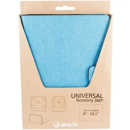 Funda para tablet de 9-10,1" azul, TPU, Rotatory 360º SILVER HT