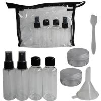 Neceser transparente con accesorios de viaje rellenables, apto para cabina