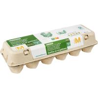 Huevo fresco M suelo EROSKI, cartón 1 docena