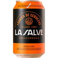 Cerveza Lager Auténtica LA SALVE, lata 33 cl