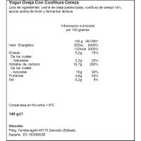 Yogur de oveja con confitura de cereza DONCEL, tarro 140 g