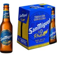 Cerveza 0,0 limón SAN MIGUEL, pack botellín 6x25 cl