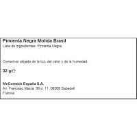 Pimienta negra molida de Brasil DUCROS, frasco 32 g