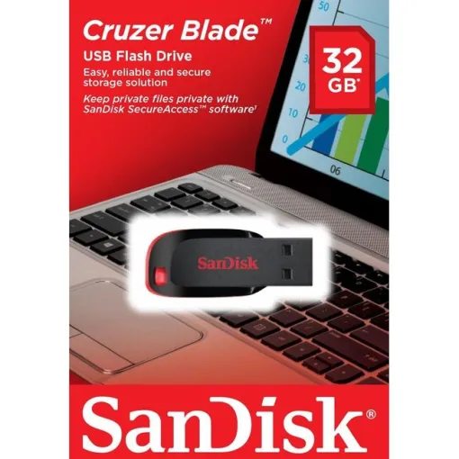 Pendrive negro USB 2.0 de 32 GB Cruzer Blade SDCZ50 SANDISK Pendrive negro USB 2.0 de 32 GB Cruzer Blade SDCZ50 SANDISK