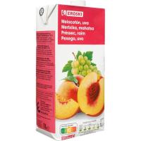 Bebida de melocotón y uva EROSKI, brik 1 litro