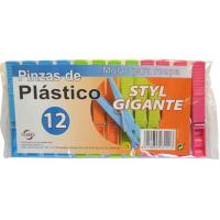 Plnzas para tender la ropa de plástico gigantes TARRES, 12uds