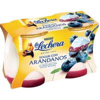 Yogur enriquecido de arándanos LA LECHERA, pack 2x125 g Yogur enriquecido de arándanos LA LECHERA, pack 2x125 g
