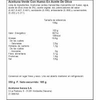 Aceitunas verdes con aceite de oliva SARASA, lata 185 g