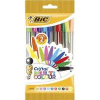 Bolígrafo punta 1.6mm, 10 colores de tinta diferente Cristal Multicolor BIC, 10uds