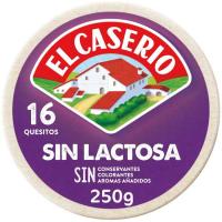Queso sin lactosa EL CASERIO, 16 porciones, caja 250 g