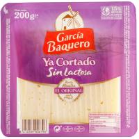 Queso cortado semicurado sin lactosa G. BAQUERO, bandeja 200 g