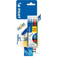 Recambio tinta borrable: 3azul, negro, rojo, verde, punta 0.7mm Frixion PILOT, 6ud
