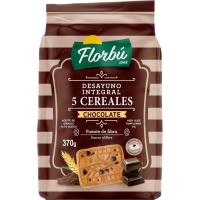 Galletas desayunos 5 cereales choco integral FLORBU, bolsa 370 g