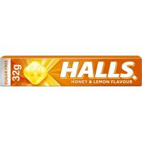 HALLS ezti zaporeko karamelua limoiarekin azukrerik gabe, paketea 32 g