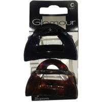 Pinza de pelo media luna GLAMOUR, pack 2 unid.