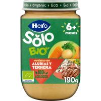 Tarrito ecológico a la jardinera de ternera HERO, tarro 190 g