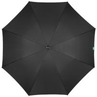 Paraguas largo negro 69/8 automático, mango madera, varillas fibra de vidrio.