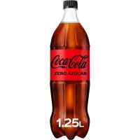 Refresco de cola COCA COLA Zero, botella 1,25 litros