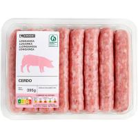 Longaniza fresca de cerdo EROSKI, bandeja 375 g
