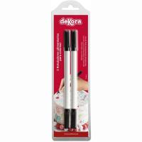 2 Rotuladores alimentarios punta negra DEKORA, pack 1 ud.