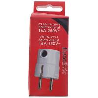Clavija macho Schuko lateral 16A blanca EUROBRIC, 1 ud
