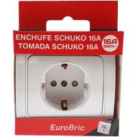 Base enchufe Schuko 16A blanca EUROBRIC, 1 ud