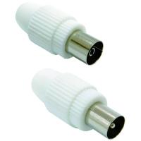 Kit conectores TV macho+hembra blanco, EUROBRIC, 2 ud