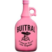 Crema de fresas con tequila BUITRAL, botella 1 litro