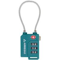 Candado verde combinación 3 discos cierre TSA y arco flexible ARREGUI