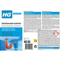Desatascador potente liquido HG, botella 500 ml