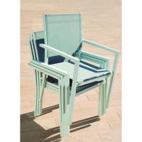 Silla Mallorca de aluminio y textiline, 61x60x90,5 cm, 1 ud