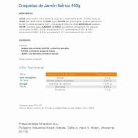 Croqueta de jamón ibérico PRECOCINADOS CHANDÓN, bandeja 490 g