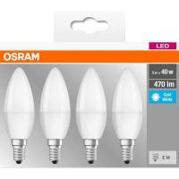 Bombilla Led vela E14 5,5W luz neutra (4000k) OSRAM, 4 uds