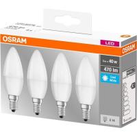 Bombilla Led vela E14 5,5W luz neutra (4000k) OSRAM, 4 uds