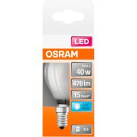 Bombilla Led E14 esférica 4W 4000k de luz neutra OSRAM, caja 1 ud