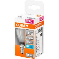Bombilla Led E14 esférica 4W 4000k de luz neutra OSRAM, caja 1 ud