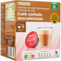 Café cortado descafeinado comp. Dolce Gusto EROSKI, caja 16 uds