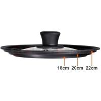 Tapa de vidrio con borde de silicona VITRINOR, apto Ø18cm-Ø20cm-Ø22cm