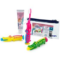Kit viaje infantil cepillo-pasta de dientes KIN, pack 1 ud.